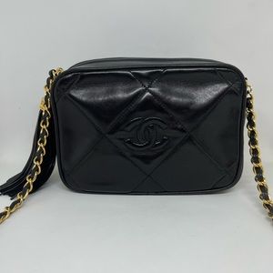 Vintage CHANEL Camera Bag with Diamond Quilting